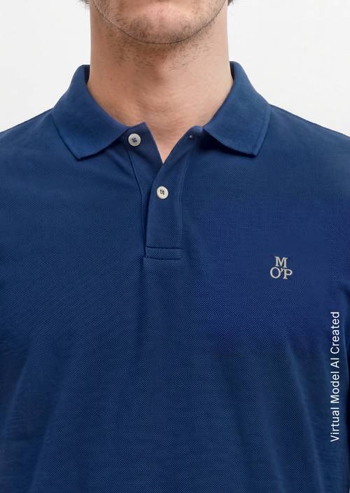 Polo piqué régulier Iris Ink en vue détaillée