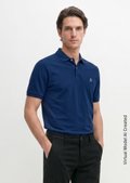 Piqué regular polo shirt Made of pure organic cotton - blue