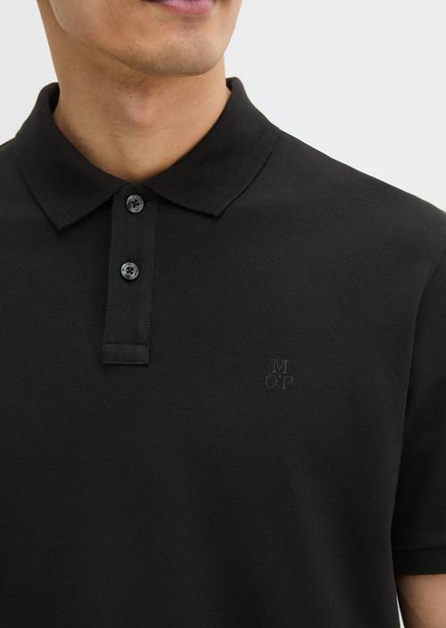 Poloshirt Piqué regular Black in Detailansicht