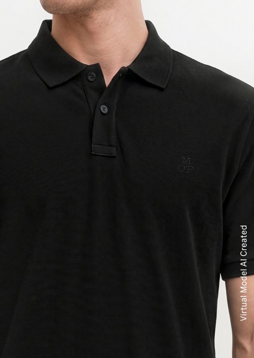 Piqué regular polo shirt — Black
