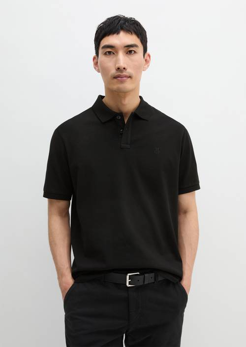 Poloshirt Piqué regular Black in Frontalansicht
