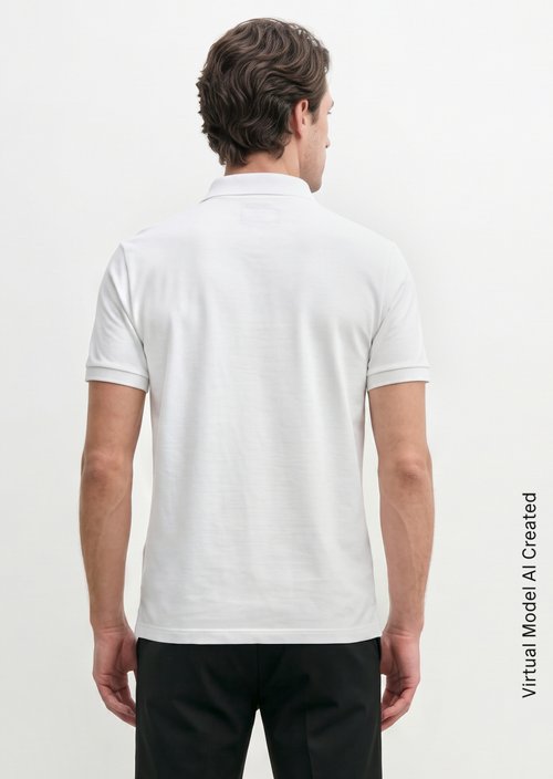 Piqué regular polo shirt — White