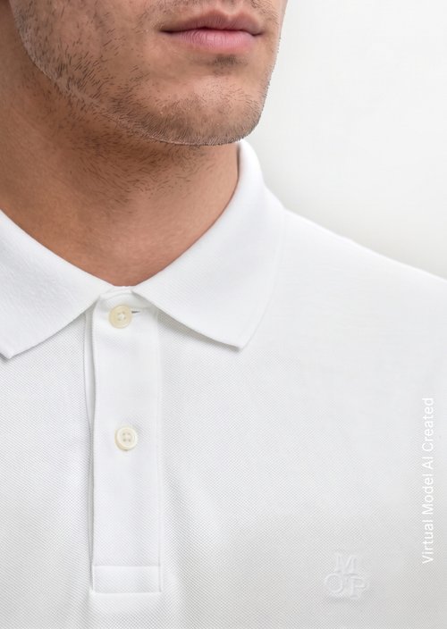 Piqué regular polo shirt — White