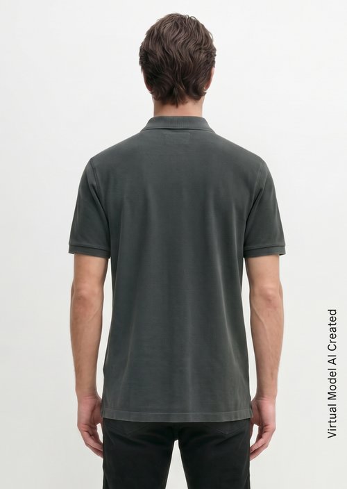 Piqué regular polo shirt — Light Graphite