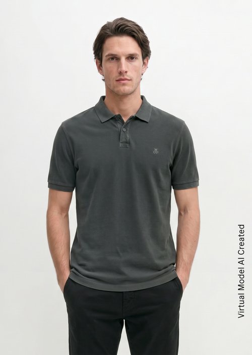 Piqué regular polo shirt — Light Graphite