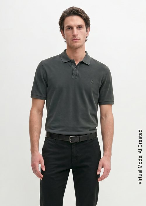 Piqué regular polo shirt — Light Graphite