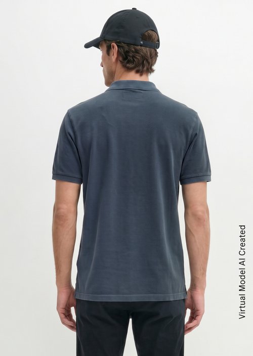 Piqué regular polo shirt — Navy Teal