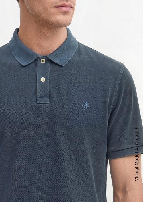Piqué regular polo shirt — Navy Teal