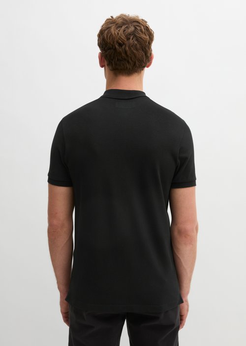 Piqué shaped polo shirt — Black