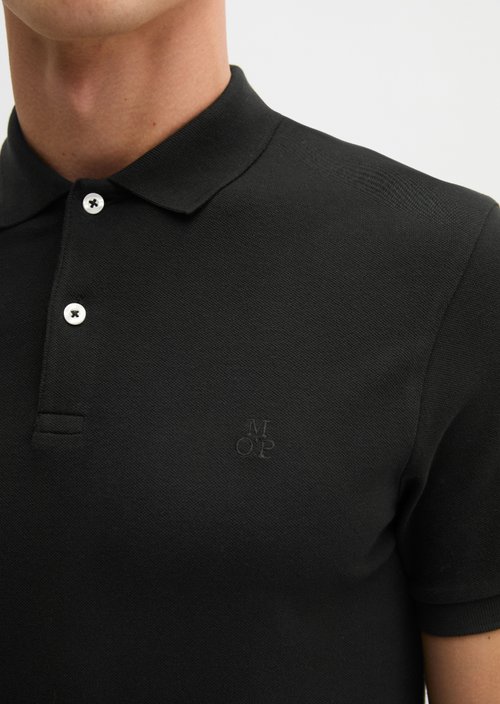 Piqué shaped polo shirt — Black