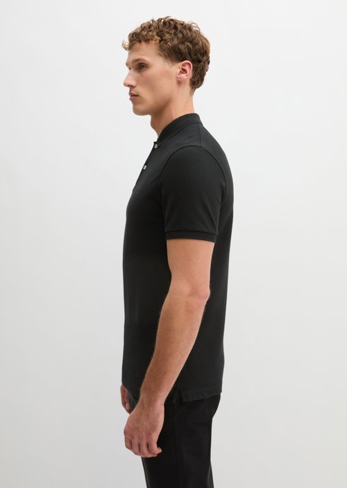 Piqué shaped polo shirt — Black