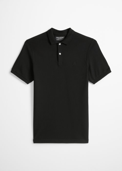 Piqué shaped polo shirt — Black
