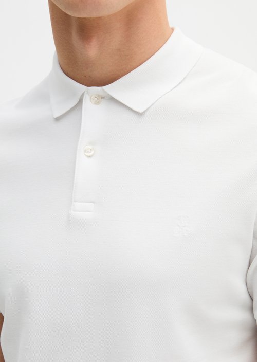 Piqué shaped polo shirt — White