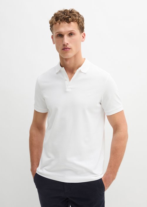 Piqué shaped polo shirt — White