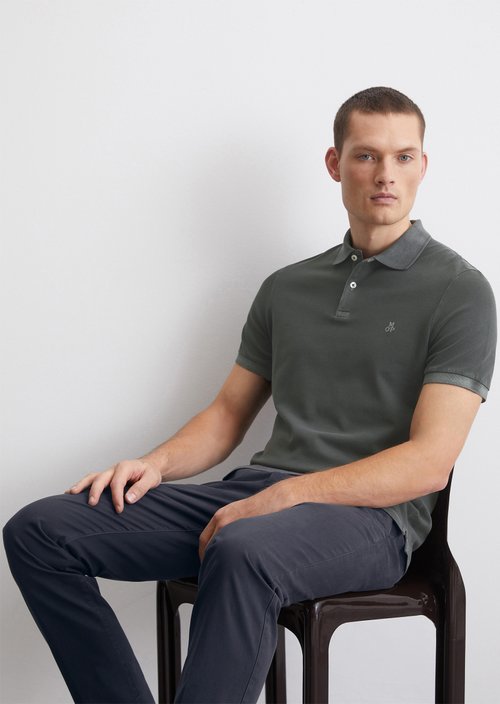 Piqué shaped polo shirt — Light Graphite