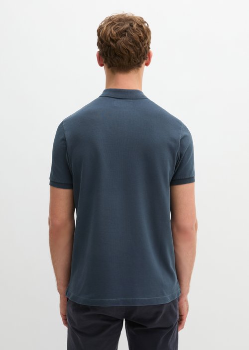 Piqué shaped polo shirt — Navy Teal