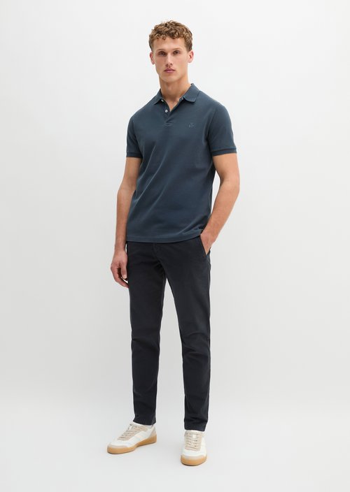 Piqué shaped polo shirt — Navy Teal
