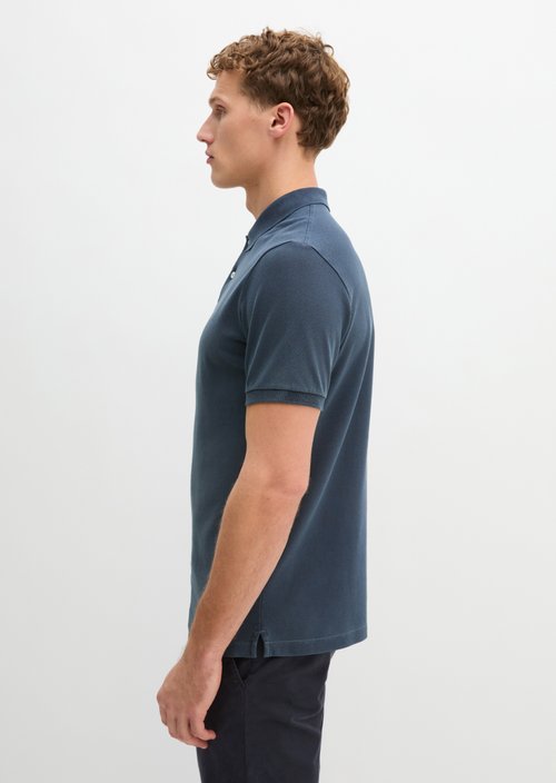 Piqué shaped polo shirt — Navy Teal