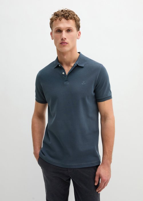 Piqué shaped polo shirt — Navy Teal