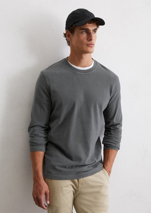 Long sleeve top in a regular fit — Light Graphite