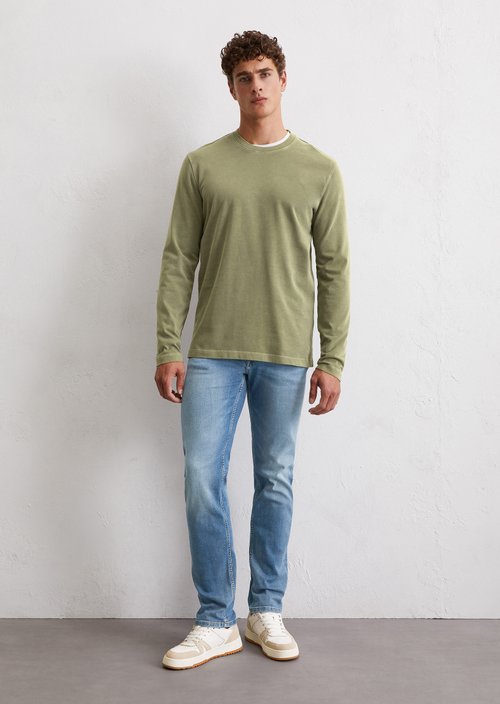 Long sleeve top in a regular fit — Olive