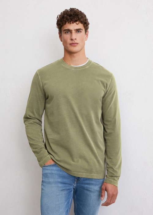 Long sleeve top in a regular fit — Olive