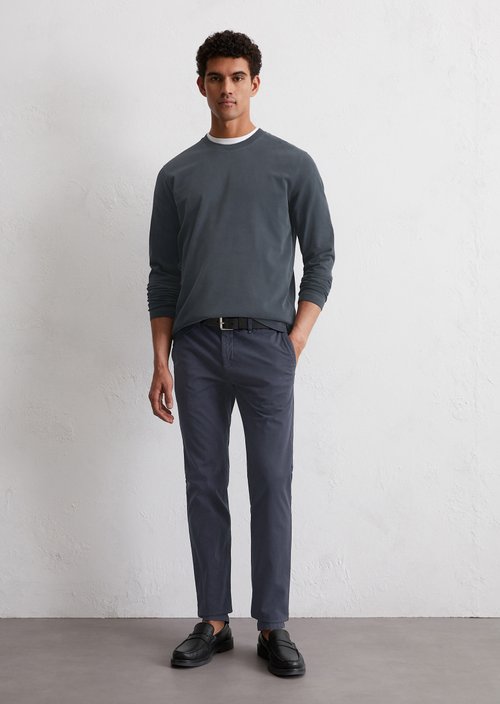 Long sleeve top in a regular fit — Dark Navy