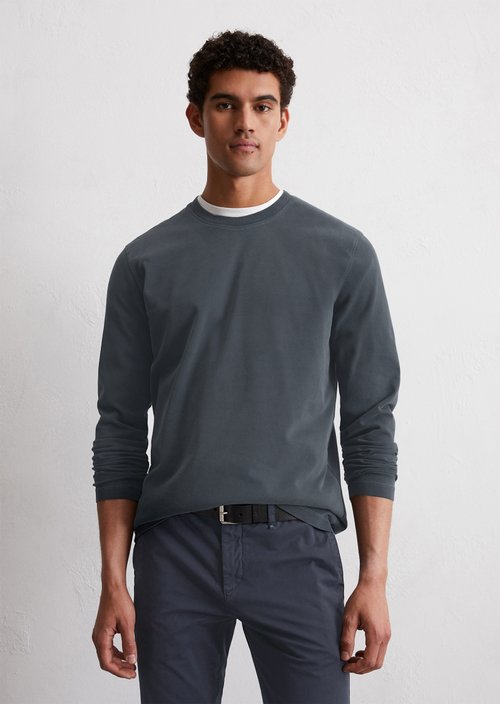 Long sleeve top in a regular fit — Dark Navy