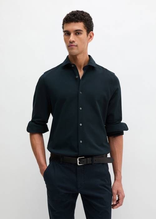 Hemd shaped Dark Navy in Frontalansicht