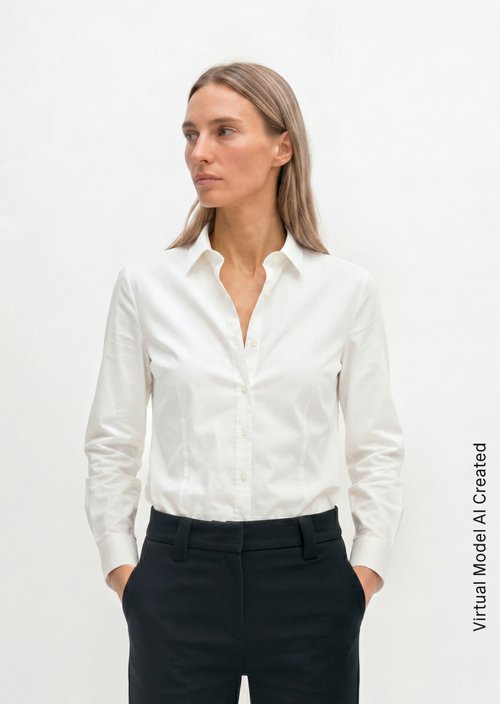 Long sleeve blouse — White