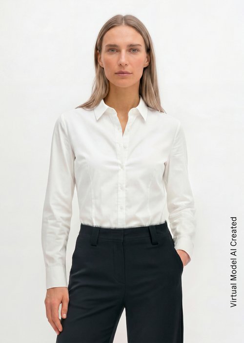 Long sleeve blouse — White
