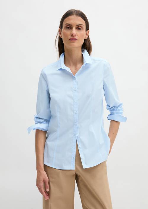 Long sleeve blouse Airblue in front view