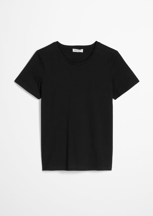 Regular round neck T-shirt — Black