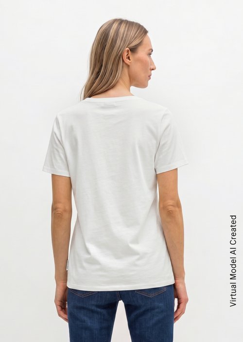 Regular round neck T-shirt — White