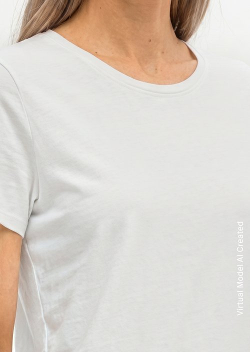 Regular round neck T-shirt — White