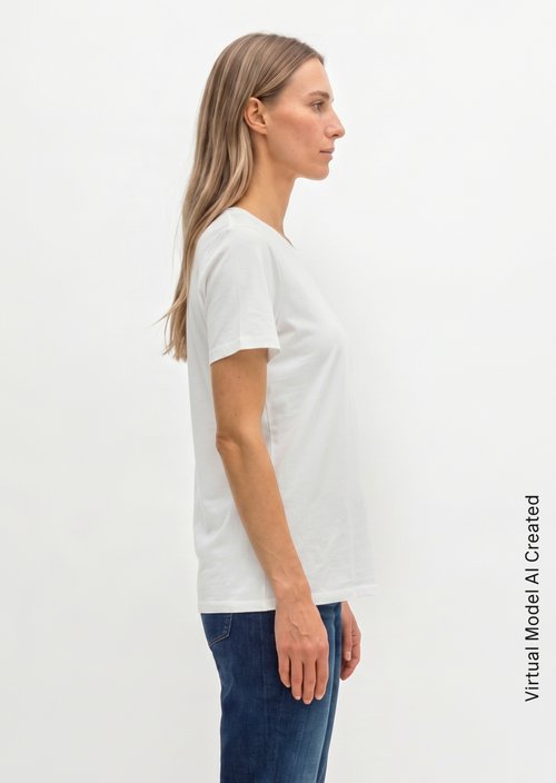 Regular round neck T-shirt — White