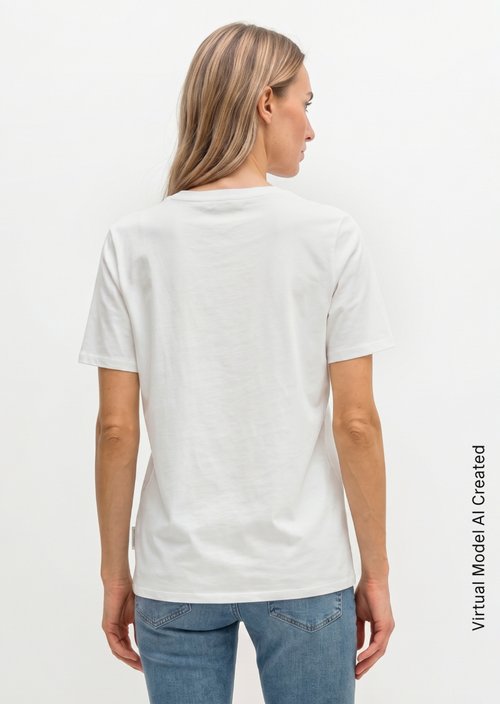 V-neck T-shirt, regular fit — White