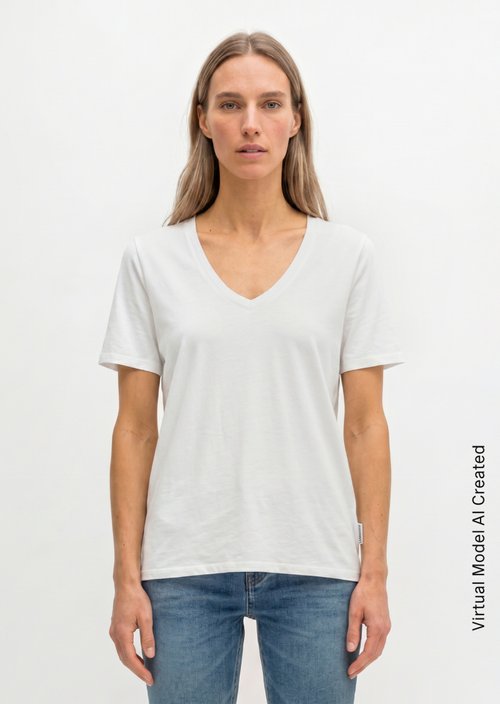 V-neck T-shirt, regular fit — White