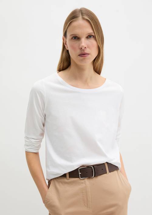 Longsleeve regular White in front view