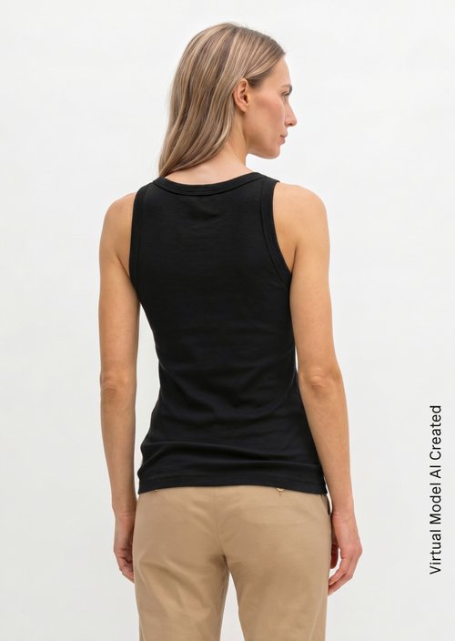 Regular tank top — Black