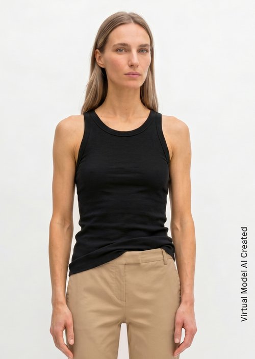 Regular tank top — Black