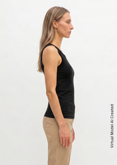Regular tank top — Black