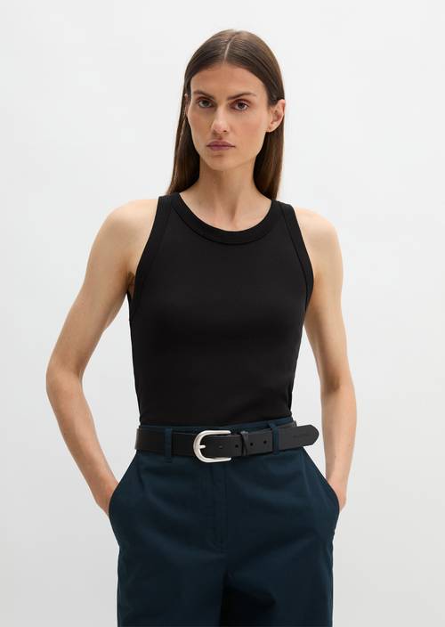 Regular tank top Black in front view