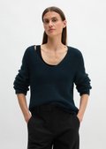 Pullover regular aus Organic Cotton-Qualität - blau | Grobstrick