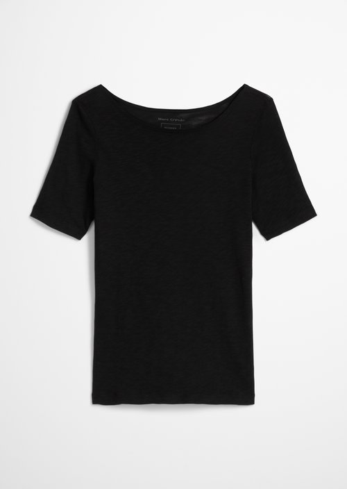 Regular slub jersey T-shirt — Black