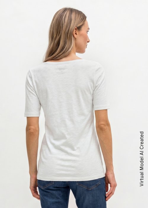 Regular slub jersey T-shirt — White
