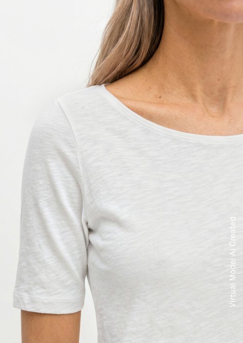 Regular slub jersey T-shirt — White