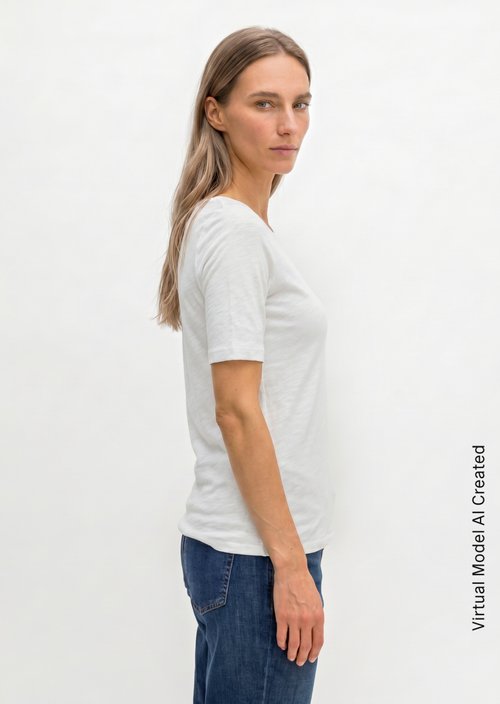 Regular slub jersey T-shirt — White