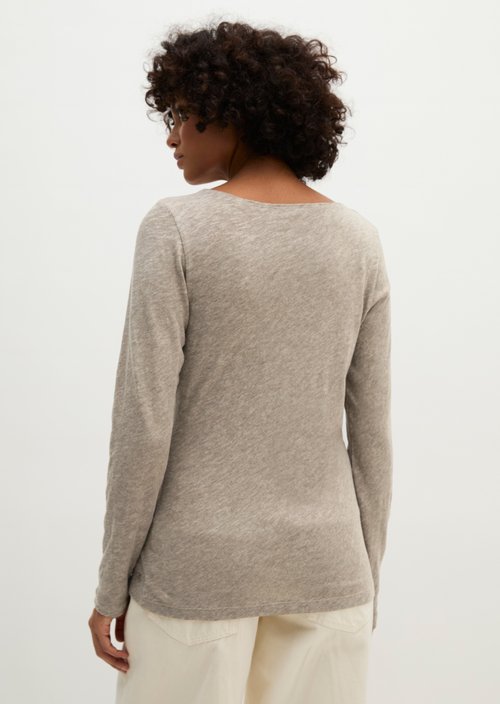Longsleeve regular — Stone Taupe Melange