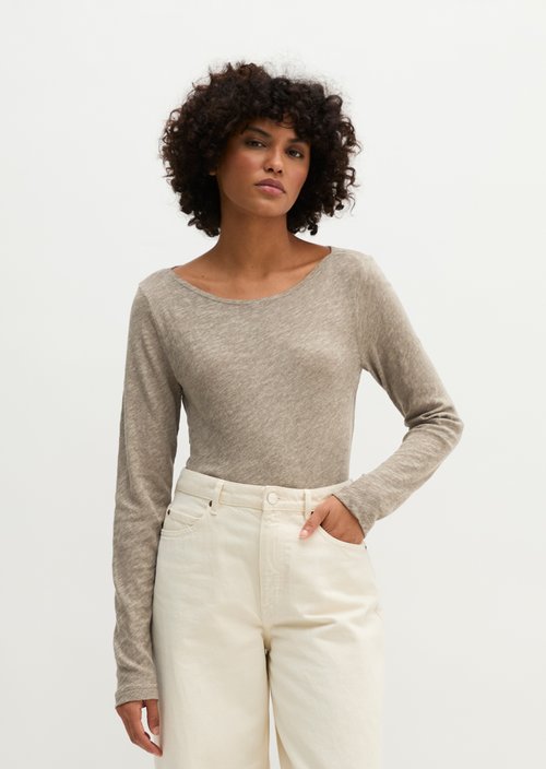 Longsleeve regular — Stone Taupe Melange